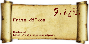 Frits Ákos névjegykártya